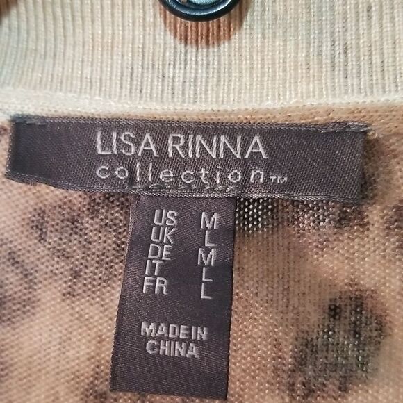 Lisa Rinna Collection Leopard Boyfriend Cardigan Size Medium - Picture 4 of 9